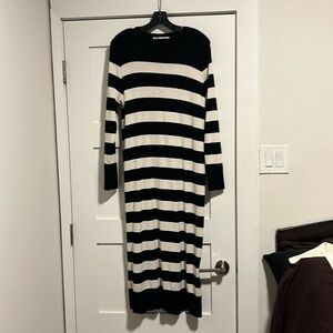 Striped sweater midi dress
